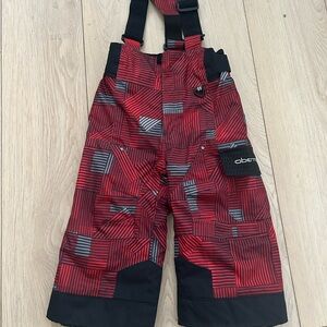 Obermeyer Kids Red and Black Patterned Overalls